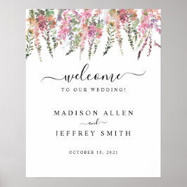 Välkomstskylt för vår Meadow Wildblommblommor Bröl Poster