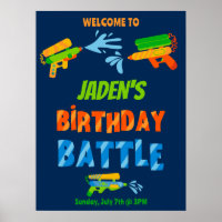 Välkomstskylt för vatten Gun Battle Bassäng Party