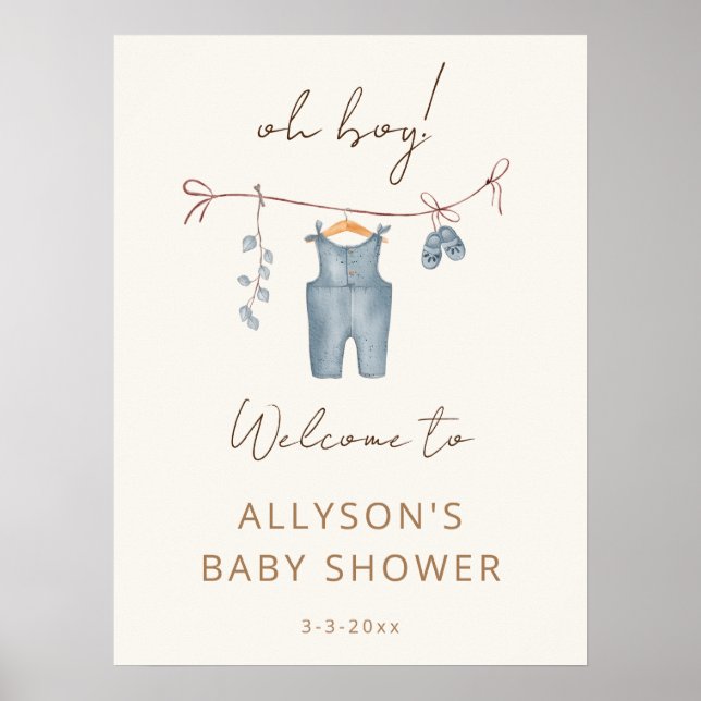 Välkomstskylt för vattenfärgen barnkläder poster (Framsidan)