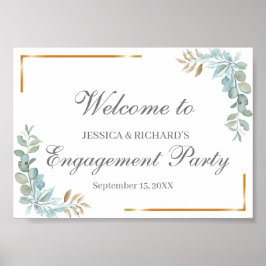 Välkomstskylt för vattenfärgsFörlovning Poster