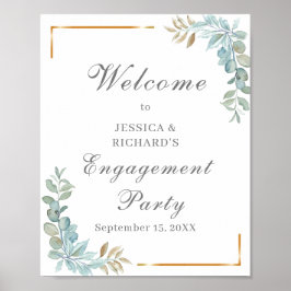 Välkomstskylt för vattenfärgsFörlovning Poster