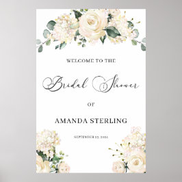 Välkomstskylt för vit ros poster