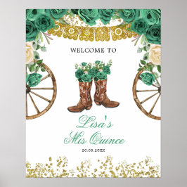 Välkomstskylt för western Grönt Hunter Charra Poster