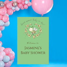 Välkomstskylt för Whimsique Bee Wand Baby Shower V Poster