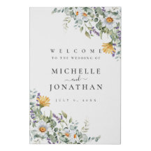 Välkomstskylt för White Daisy Bröllop