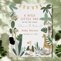 Välkomstskylt för Wild One Jungle Safari Baby Show