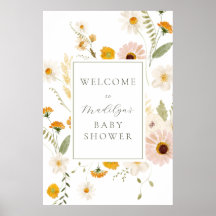 Välkomstskylt för Wildblomma Fält Boho Baby Shower