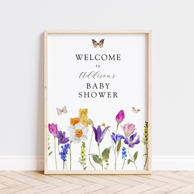 Välkomstskylt för Wildblommetid, babyvisning Poster (Skapare uppladdad)