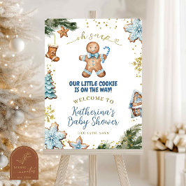 Välkomstskylt för Winter Blue Gingerbröd Poster