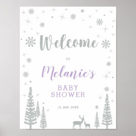 Välkomstskylt för Winter Girl Baby Shower, Sprinkl Poster