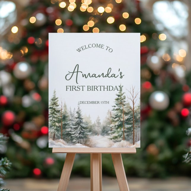 Välkomstskylt för Winter Onederland Birthday Poster (Skapare uppladdad)