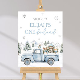 Välkomstskylt för Winter Onederland Första födelse Poster