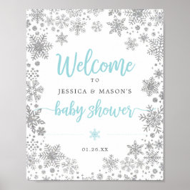 Välkomstskylt för Winter Snowflake Baby Shower Poster
