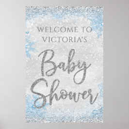 Välkomstskylt för Winter Wonderland Baby Shower Poster