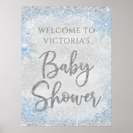 Välkomstskylt för Winter Wonderland Baby Shower Poster
