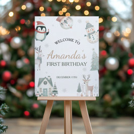 Välkomstskylt för Winter Wonderland Birthday Poster