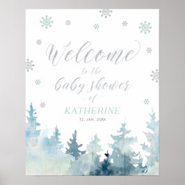 Välkomstskylt för Winter Wonderland Boy Shower Poster