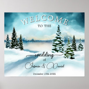 Välkomstskylt för Winter Wonderland Bröllop Poster