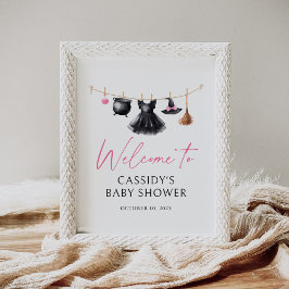 Välkomstskylt för Witch Halloween Baby Shower Poster