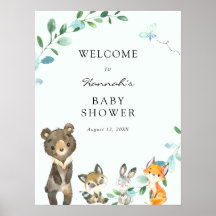 Välkomstskylt för Woodland Animals Baby Shower