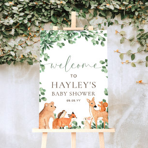 Välkomstskylt för Woodland Animals Poster