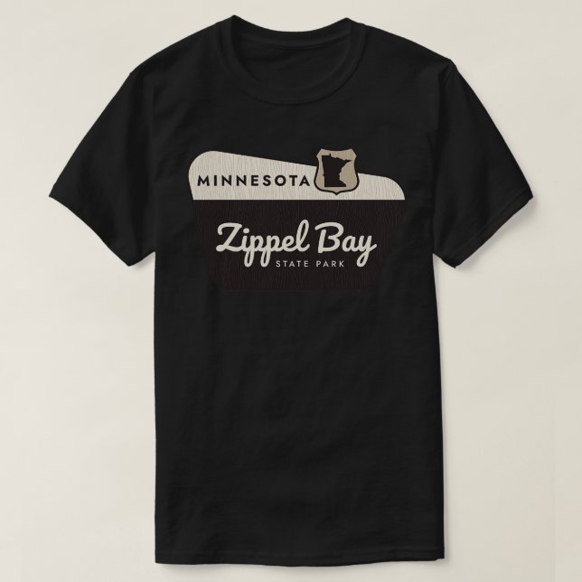 Välkomstskylt för Zippel Bay State Park Minnesota T Shirt (Design framsida)