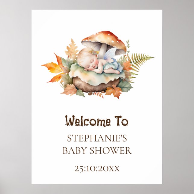 Välkomstskylt Förtrollad att träffa dig Baby Showe Poster (Framsidan)