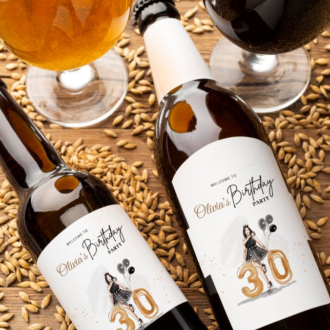 välkomstskylt från 30års födelsedag, vinflaska etikett (Skapare uppladdad)