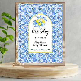 Välkomstskylt från Ciao Baby, Blue Tiles och Lemon Poster