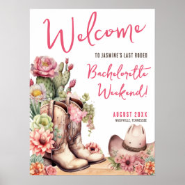 Välkomstskylt från Cowgirl Bachelorette Party Poster