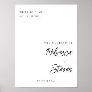 Välkomstskylt från Elegant bröllop Poster