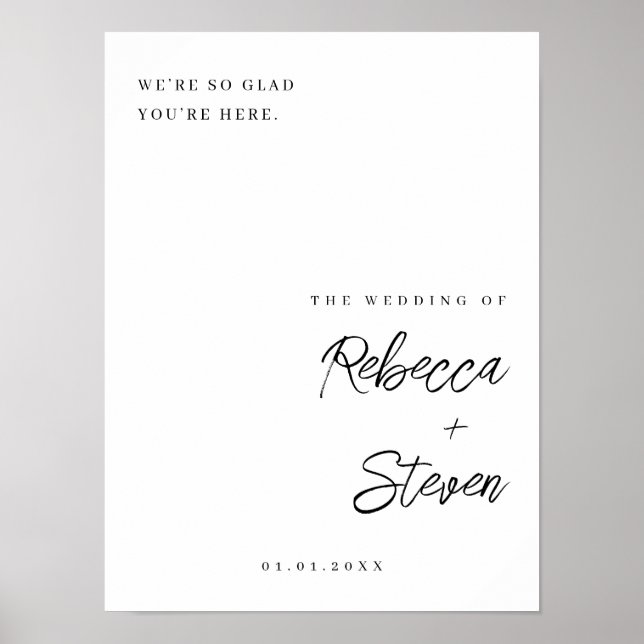 Välkomstskylt från Elegant bröllop Poster (Framsidan)