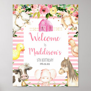 Välkomstskylt från Girl Farm Birthday Poster