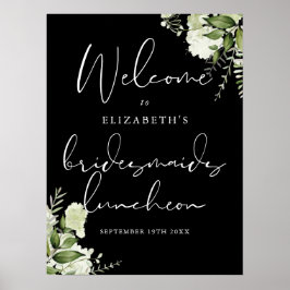 Välkomstskylt från Greenery Bridesmaids Luncheon Poster