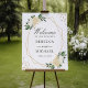 Välkomstskylt från Greenery Guld Blommigt Bröllop  Poster