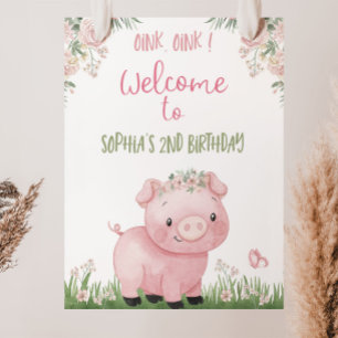Välkomstskylt från Gris, Party-dekoration från fli Poster