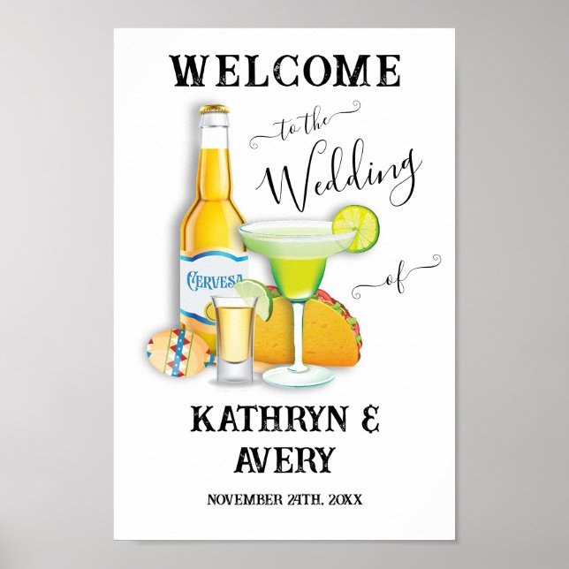 Välkomstskylt från mexikanska Fiesta Margarita Poster (Framsidan)