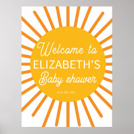 Välkomstskylt från Ray of Sunshine Baby Shower Poster