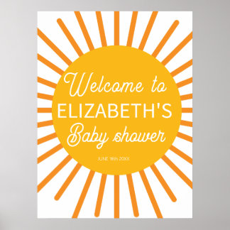 Välkomstskylt från Ray of Sunshine Baby Shower Poster