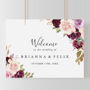 Välkomstskylt från Rustic Blommigt Botanical Bröll Poster