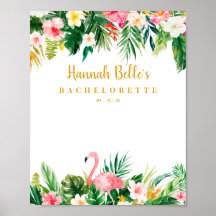 Välkomstskylt från Tropical Flamingo Bachelorette
