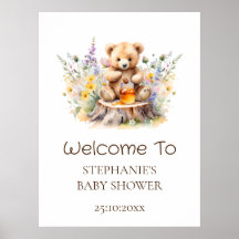 Välkomstskylt Liten Honung På Väg Baby Shower