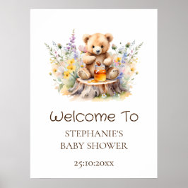 Välkomstskylt Little Honung på sättet Babyduschar Poster