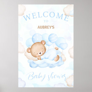 Välkomstskylt om att vänta tills babybabyduschen ä poster