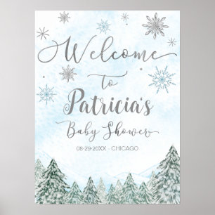 Välkomstskylt om blått babyblått småbarn poster