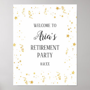 Välkomstskylt om guld Firande Pension Party Poster