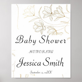 Välkomstskylt om välkomstPoster för Guld Flower Ba Poster