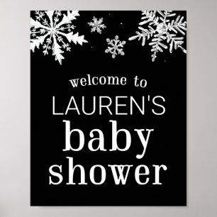 Välkomstskylt om välkomstskylt för Snöflake Baby S Poster