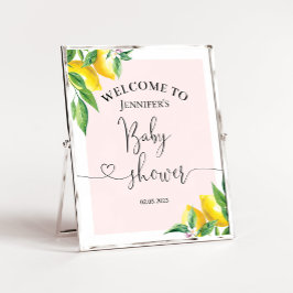 Välkomstskylt om välkomstskylt om rosa-babydusch poster