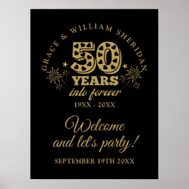 Välkomstskylt över 50-årsdagen till över poster